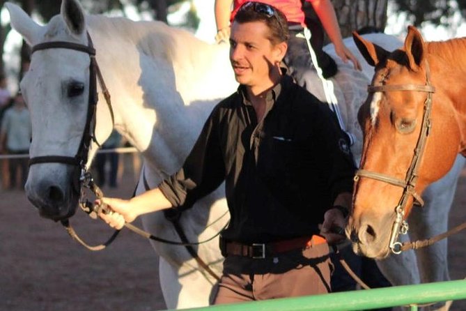 Horseback riding around Doñana National Park - Horse Matching and a Ring Warm-Up (How They Make Beginners Comfortable)