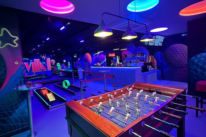 Indoor 18-Hole UV Glow Minigolf Adventure in the Heart of Seville - The 1-Hour Format: 18 Holes Without Dragging