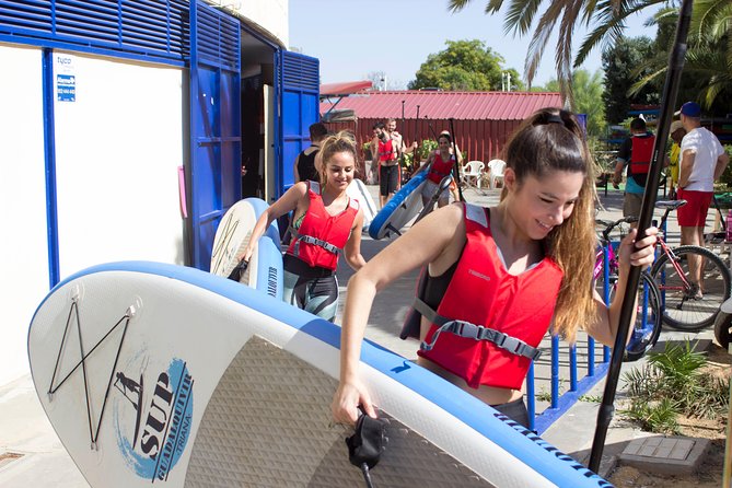 Seville Paddle Surf Sup in the Guadalquivir River - Torre del Oro: seeing Seville’s tower sideways