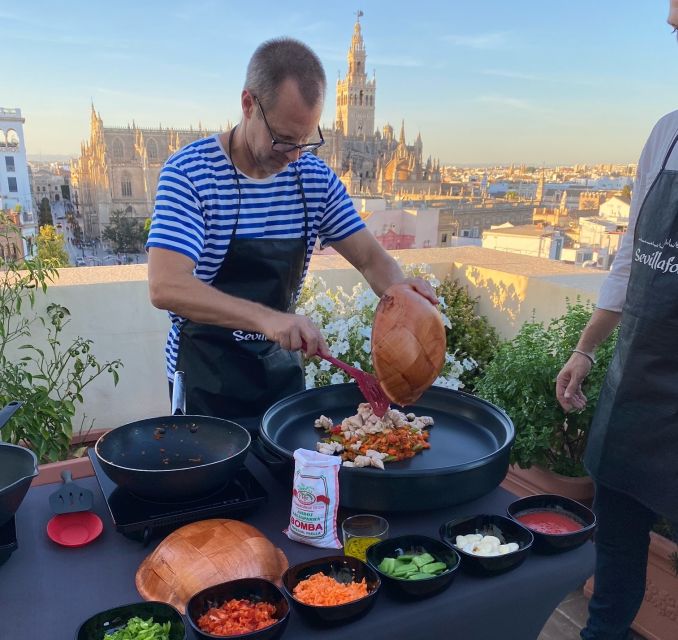 Seville: Paella Cooking Class & 30-Min Local Expert Q&A - Rooftop Paella With Seville Cathedral Views